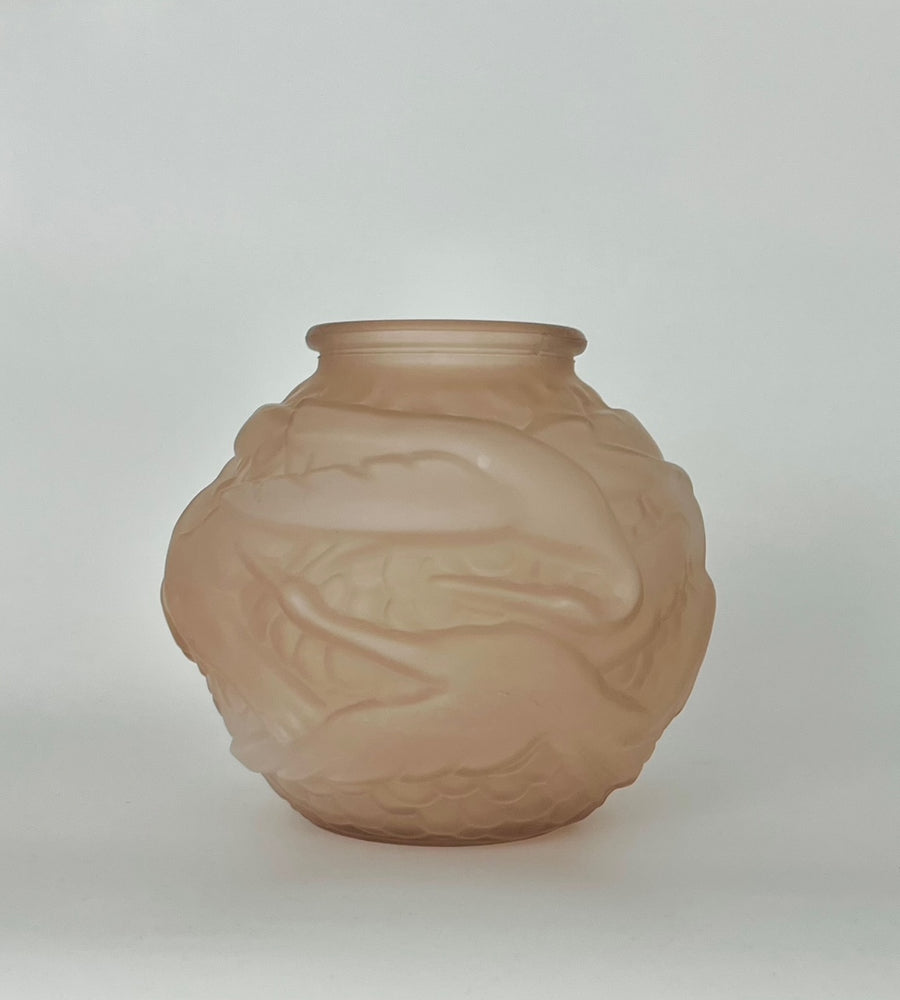 Art Deco Molded Glass Vase