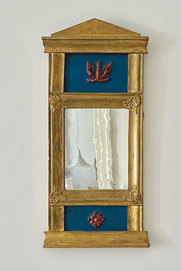 Giltwood Mirror with Painted Decor, 1800s