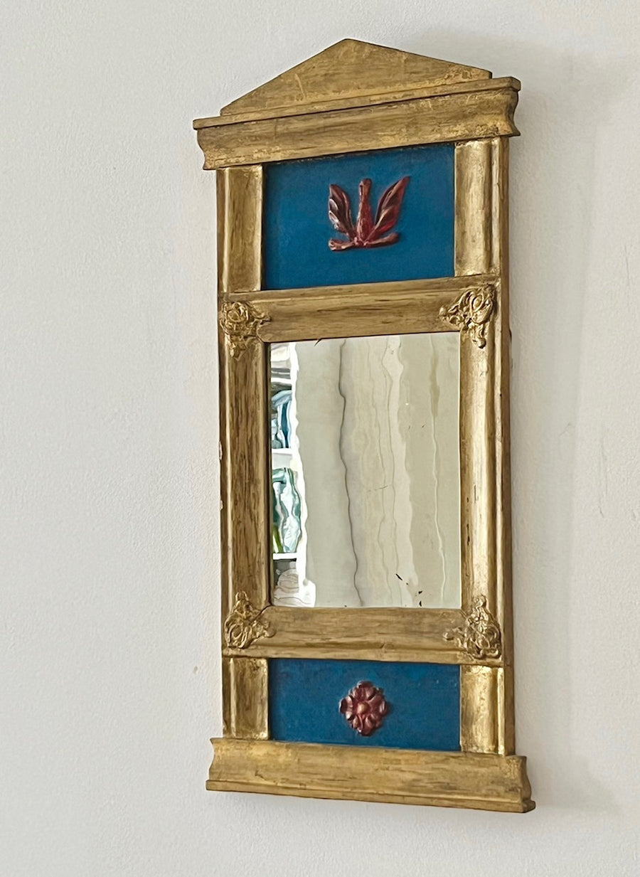 Giltwood Mirror with Painted Decor, 1800s