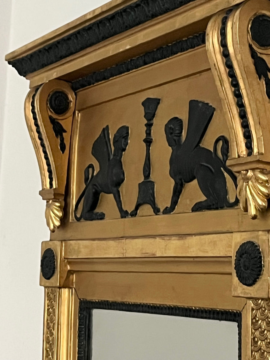 Large Gustavian Neoclassical Mirror 1800s