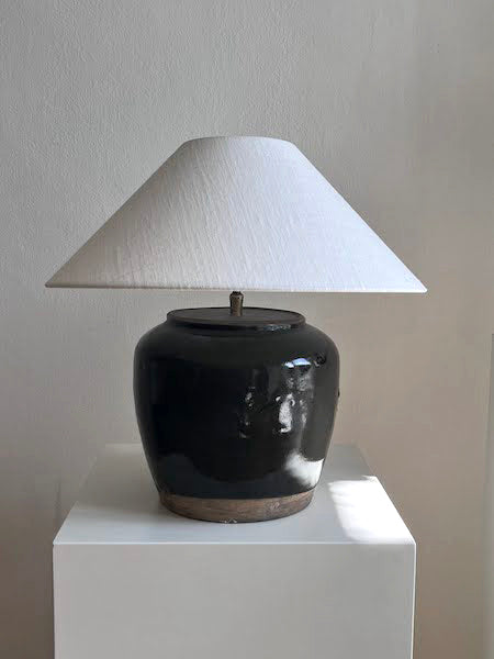 Antique glazed ceramic lamp I