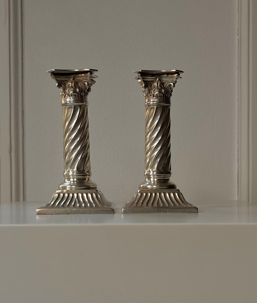 Victorian Silver Candleholders