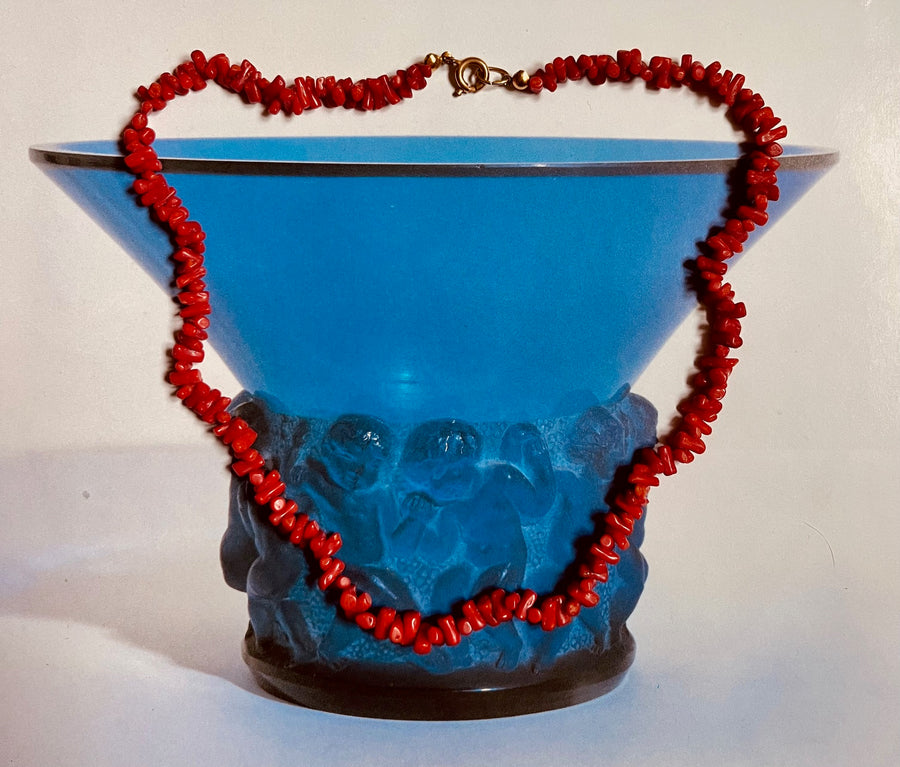 Antique coral bone bead necklace