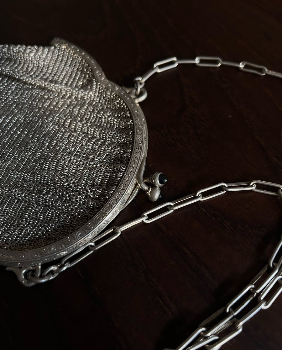 Antique Silver Mesh Purse