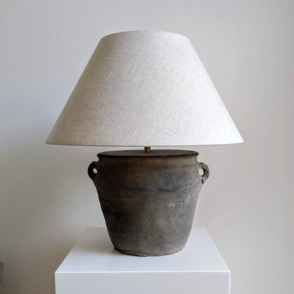 Antique earthenware lamp